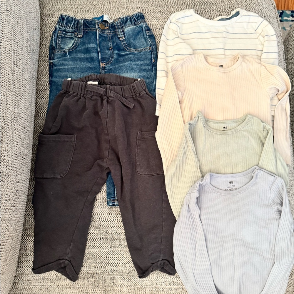 H&M Charcoal Gray Kids Clothes Bundle - 18 months